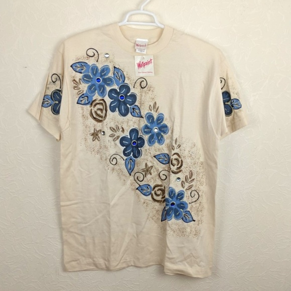 Ships Free⭐ 90's WET PAINT Hand Painted Tee - Picture 1 of 8
